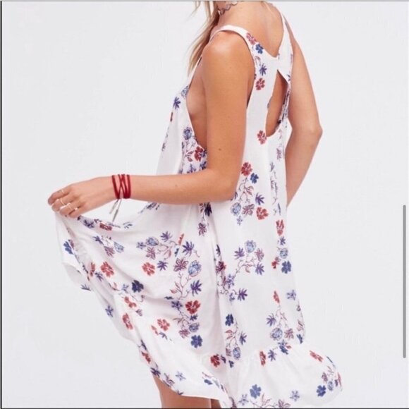 Free People Intimately Annka Boarder Slip Dress cream Floral Size XS Boho - Picture 2 of 12